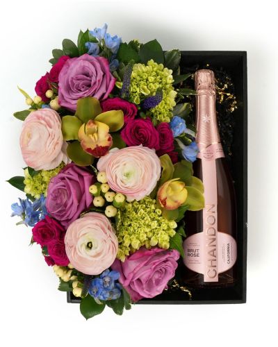 Flora Box Pastel Chandon Brut Rose